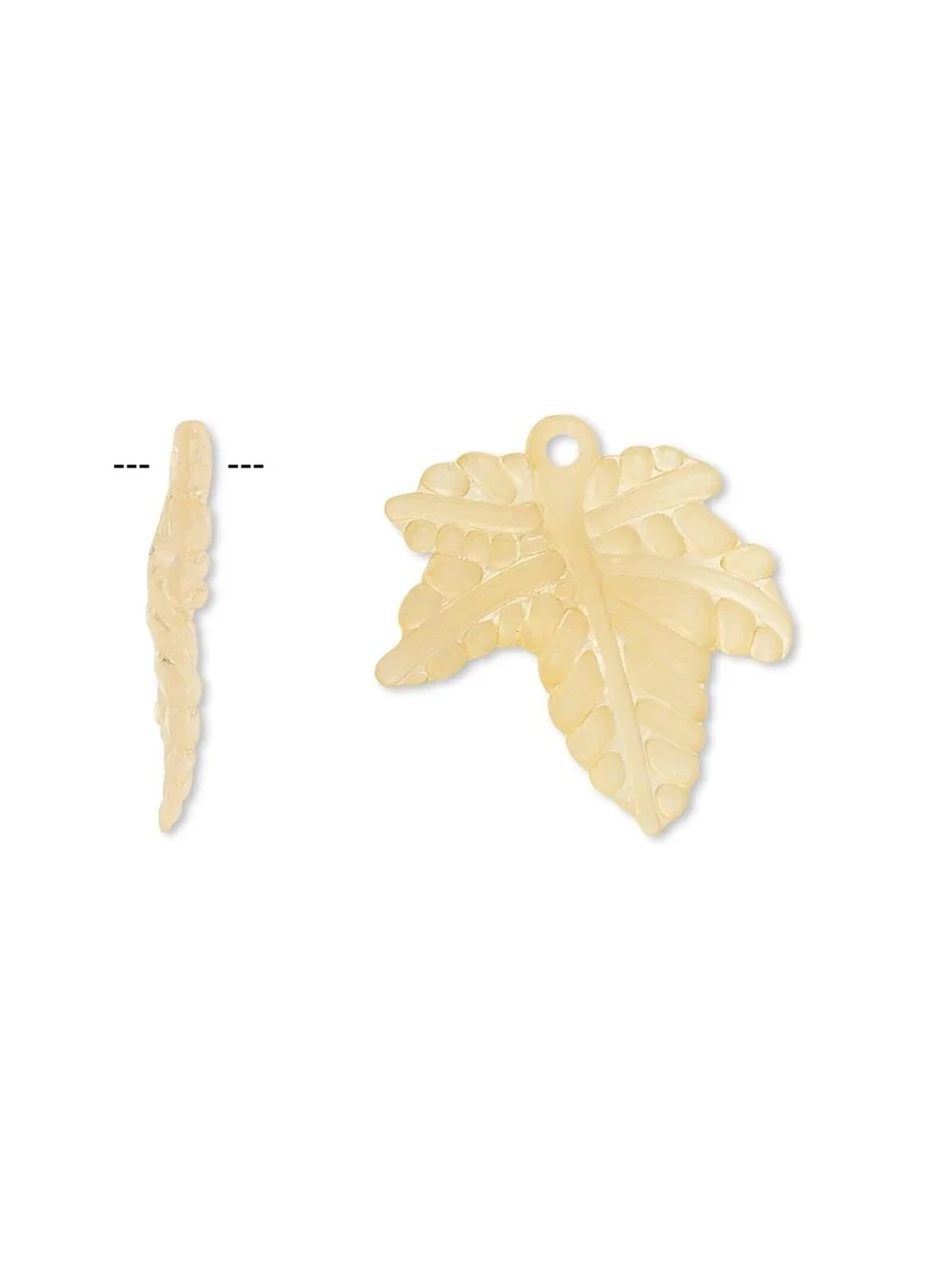 10 Pale Orange Frosted Acrylic Textured Leaf Charms Small Pendants 20x20mm